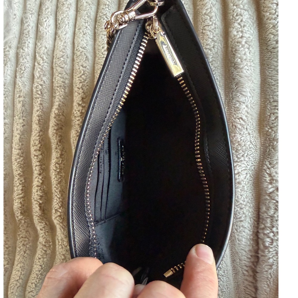 Kate Spade Lilly Pochette Black Patent Saffiano Leather Chain Bag KK048 - Picture 5 of 9